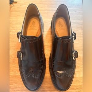 Office of Angela Scott Mr York Monk Strap Womens 39 Wingtip Mahogany Oxford